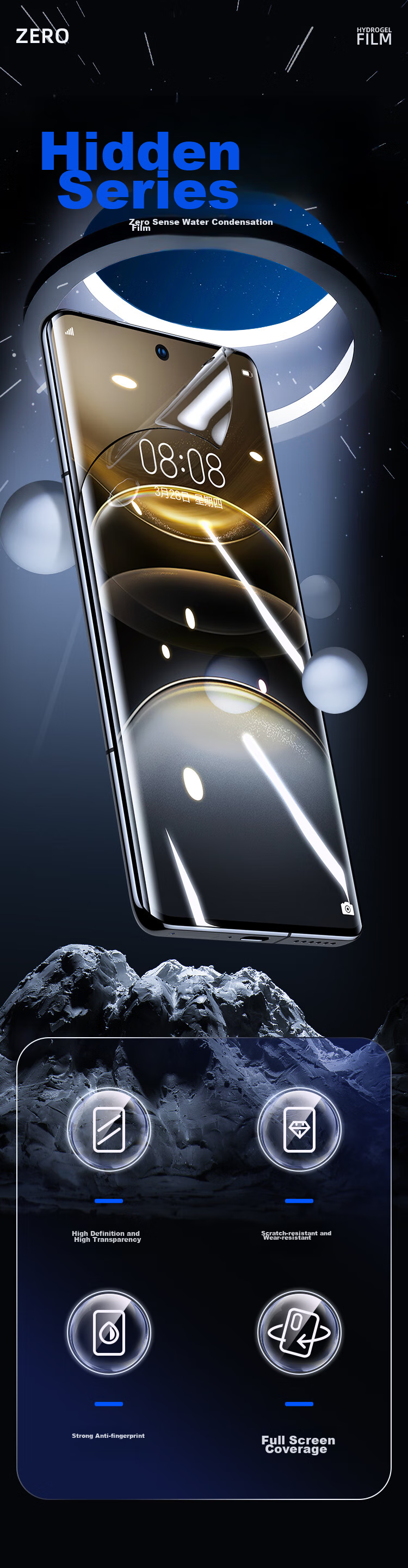 BIAZE Защитная гидрогелевая пленка для Vivo X100 Ultra, 2 шт., полноэкранная, противоударная, антиотпечатки