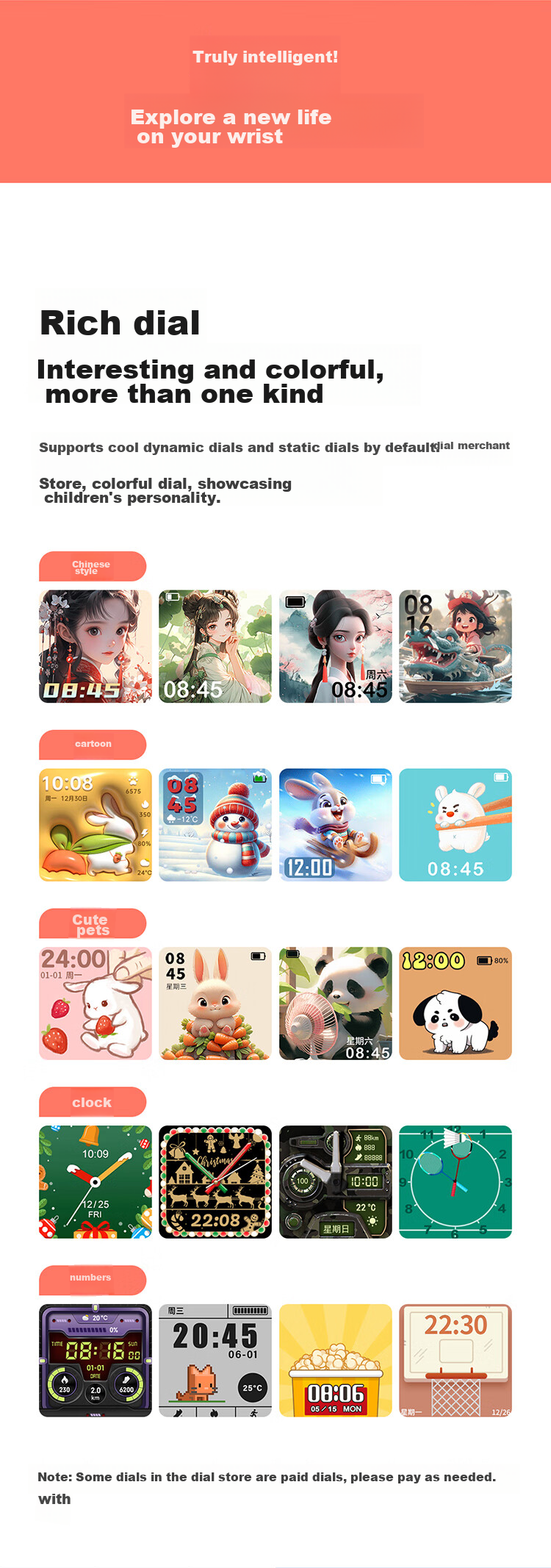 Детские умные часы MI Mitu Children's Learning Watch 7X Розовые, с HD двойной камерой, большим экраном, GPS, водонепроницаемые, поддержка WeChat и QQ, для школьников