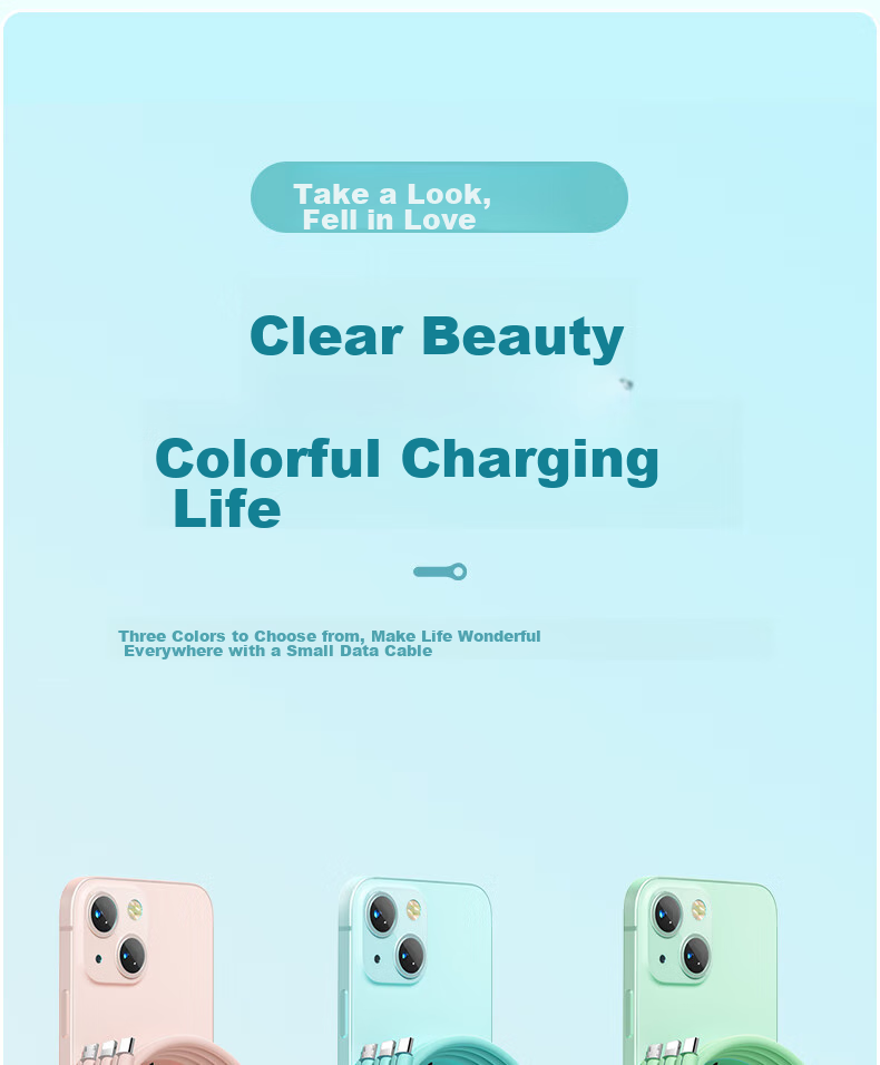 Кабель Nengshi 3-в-1 Type-C/Lightning/Micro-USB, 66W, 0.6м, синий
