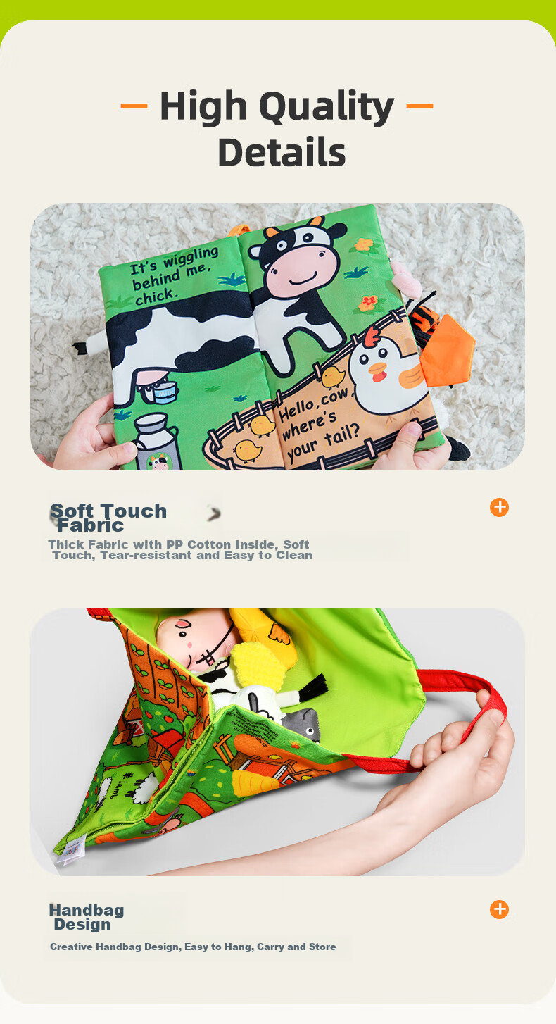 Развивающая 3D книжка-игрушка Jollybaby для малышей от 0 до 1 года, интерактивная, с сенсорными элементами и подвесками, подарочный набор