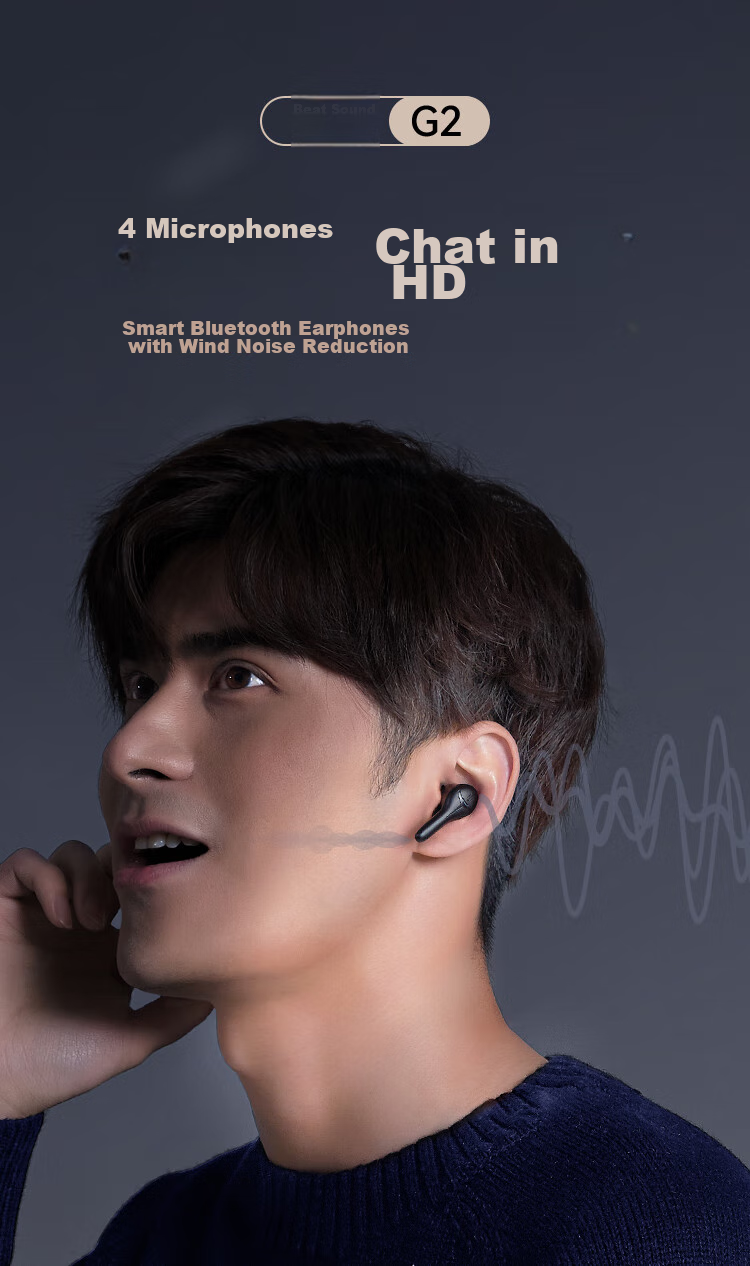 Беспроводные наушники iGene G2 с 4-микрофонным шумоподавлением, Bluetooth 5.4, низкая задержка, для игр и звонков