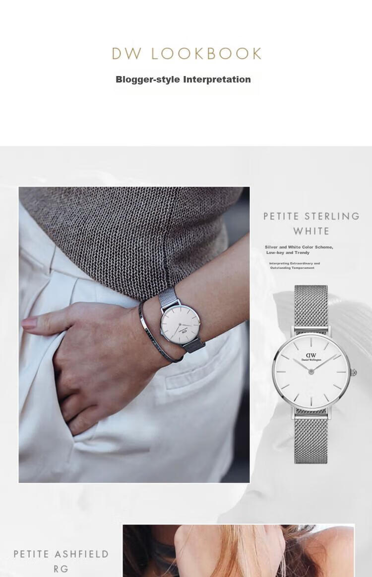 Женские наручные часы Daniel Wellington DW220, кварцевые, с белым циферблатом и стальным браслетом, 28 мм