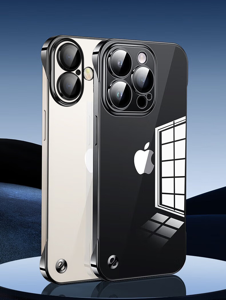 Противоударный чехол Hongzhuo для Apple iPhone 16 Pro Max, прозрачный, с защитой камеры, ультратонкий, серебристый