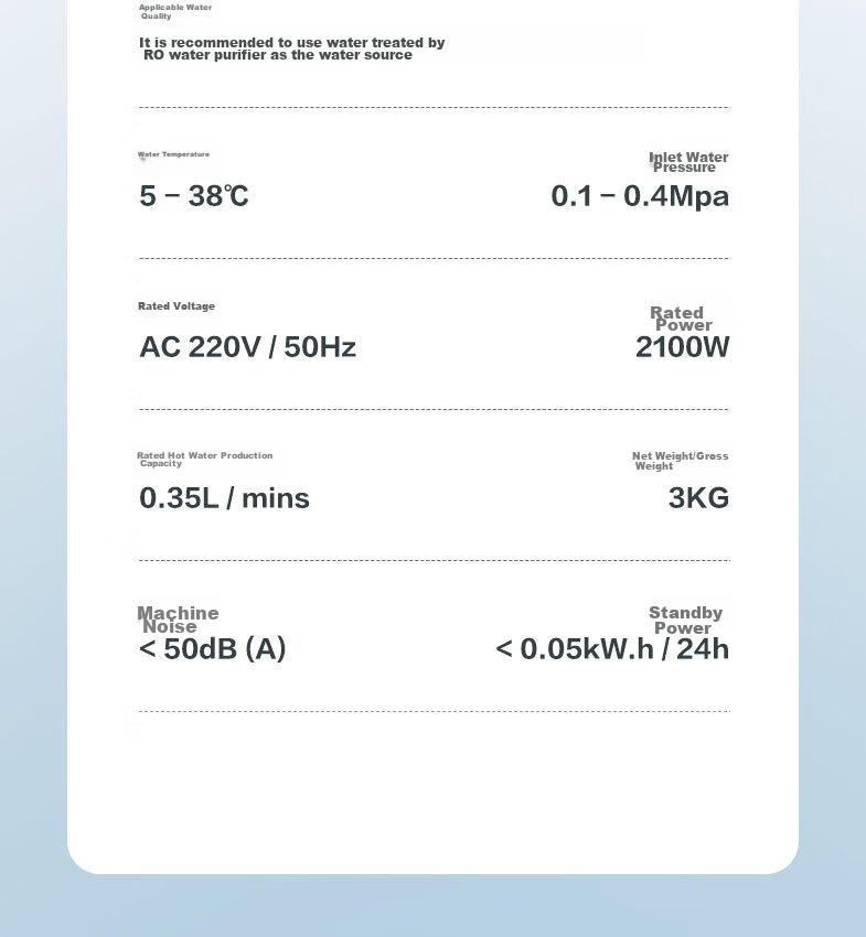 Диспенсер для горячей воды 3M WHS200-BL-H, проточный, настенный, с умным сенсорным управлением, точным контролем подачи воды, 2100 Вт, 5-38°C, Серебристый