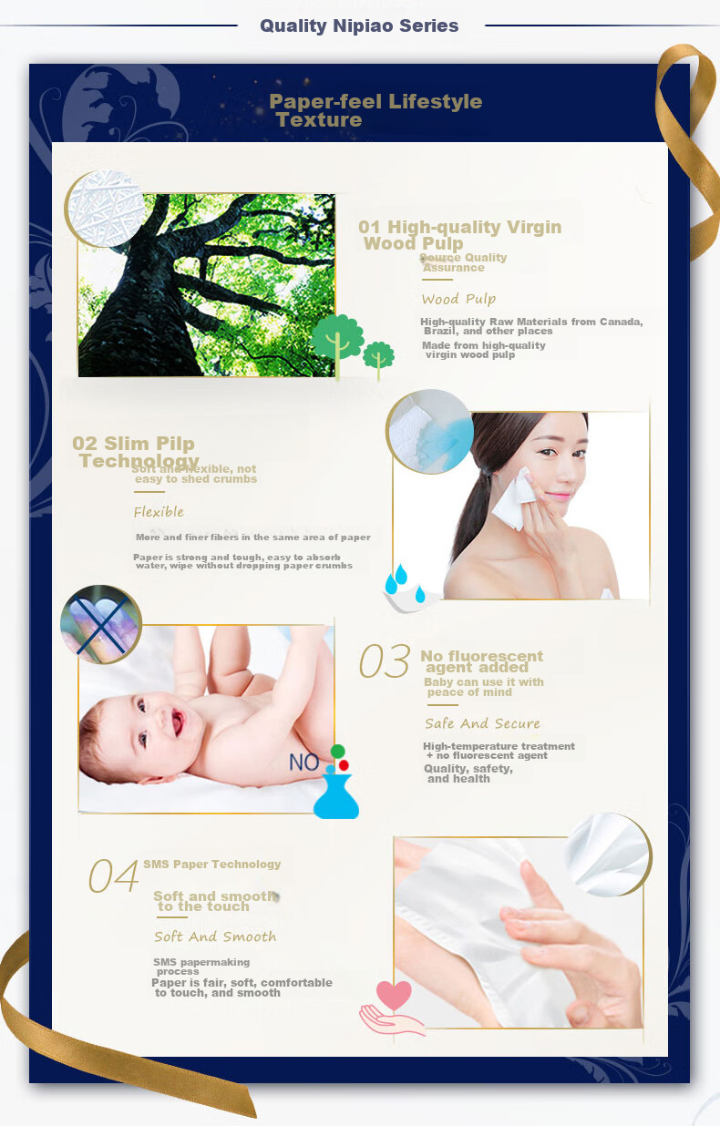 Nepia Premium Series Facial Tissues, 3-Ply, 130 Sheets * 3 Packs, Velvet-Like Texture, High-Quality Soft Tissues, Napkins