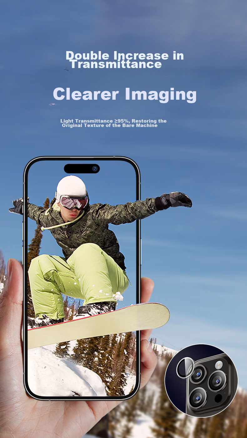 Защитное стекло ESR для камеры iPhone 15 Pro/15 Pro Max, прозрачное