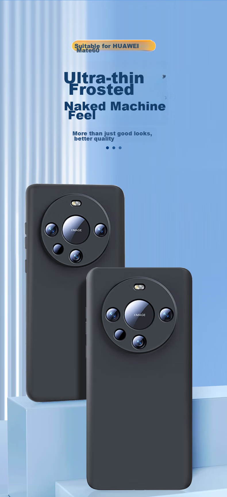 Чехол для Huawei Mate60 KOOLIFE, противоударный, с полной защитой камеры, матовый, черный