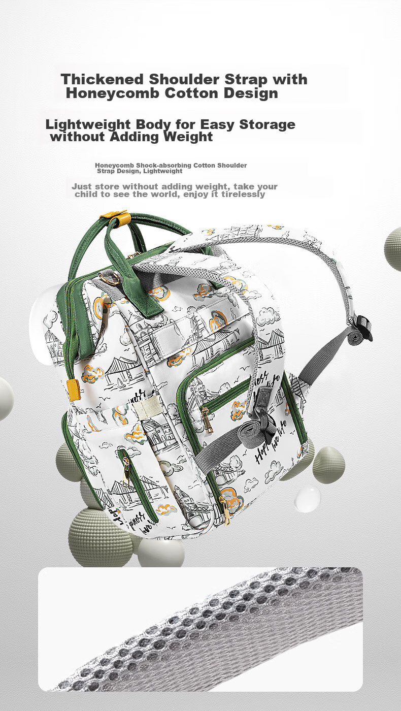 Рюкзак для мамы Xinandai Mimi Bag, вместительный, многофункциональный, для путешествий, легкий, удобный, для хранения грудного молока, дизайн "Ветер и пейзаж"