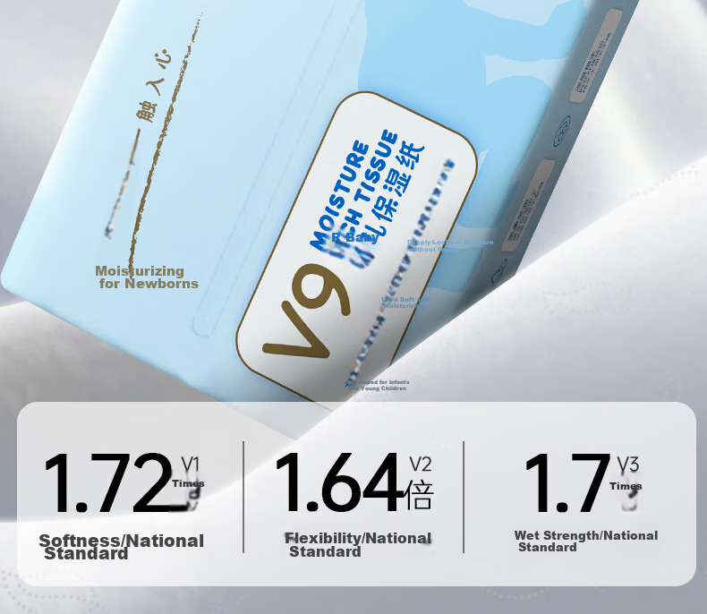 COROU Детские увлажняющие салфетки, 3 слоя, 100 листов x 32 упаковки, мягкие, кремовые, размер M, для дома, 6957270980775