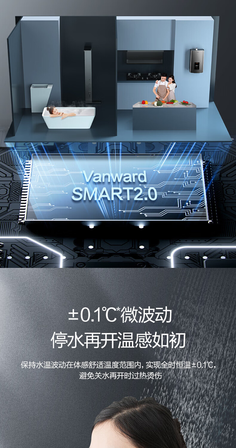 万和（Vanward）16升燃气热水器 家用天然气 WiFi智控 六重净浴健康洗 水气双调 精控恒温 【旗舰新升级】16L智控健康洗550J16 天然气