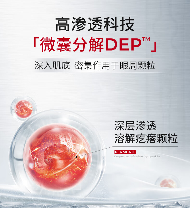 ning新加坡进口眼部精华液提拉紧致淡纹温和去油脂粒眼周颗粒专用男女