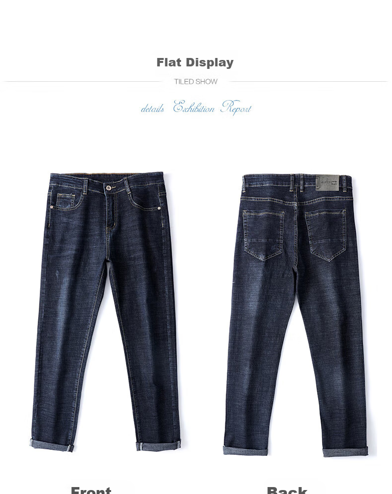Мужские джинсы Jeanswest, коллекция Весна 2026, свободные прямые брюки для молодых мужчин, эластичные повседневные брюки, сине-черный тонкий стиль, размер 34