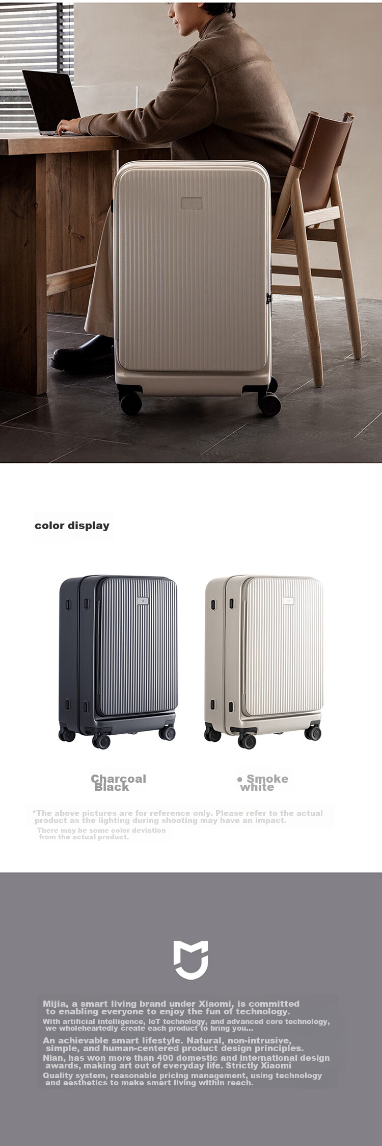 Чемодан Xiaomi Mijia Luggage, 20-дюймовый ручная кладь, с боковым отделением, кодовый замок, черный