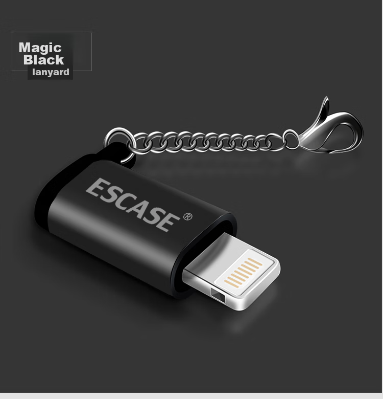 Переходник ESCASE Micro USB на Lightning для iPhone/iPad, OTG, черный