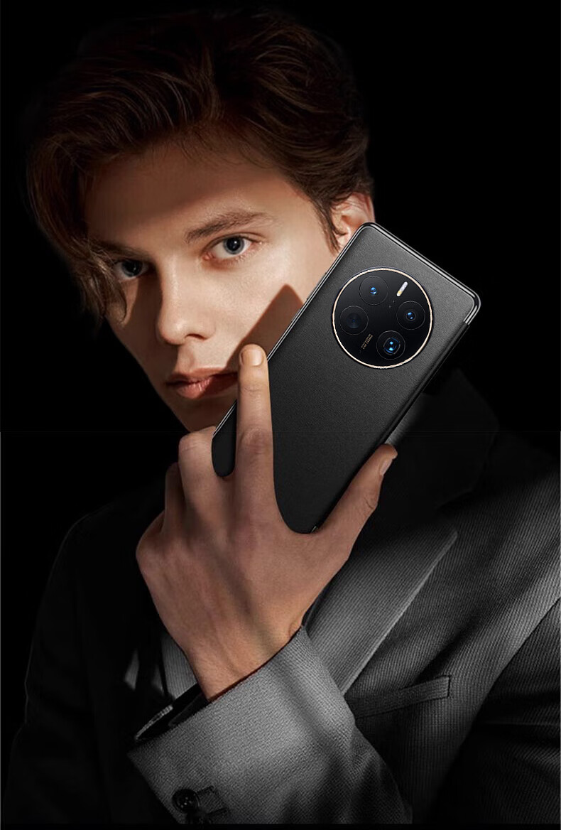 Чехол-книжка Eddga "Chuan Lian Jin Bao" для Huawei Mate50 Pro, флип-обложка с окном для просмотра уведомлений, полная защита, ударопрочный, натуральная кожа, с функцией "сон/пробуждение", черного цвета