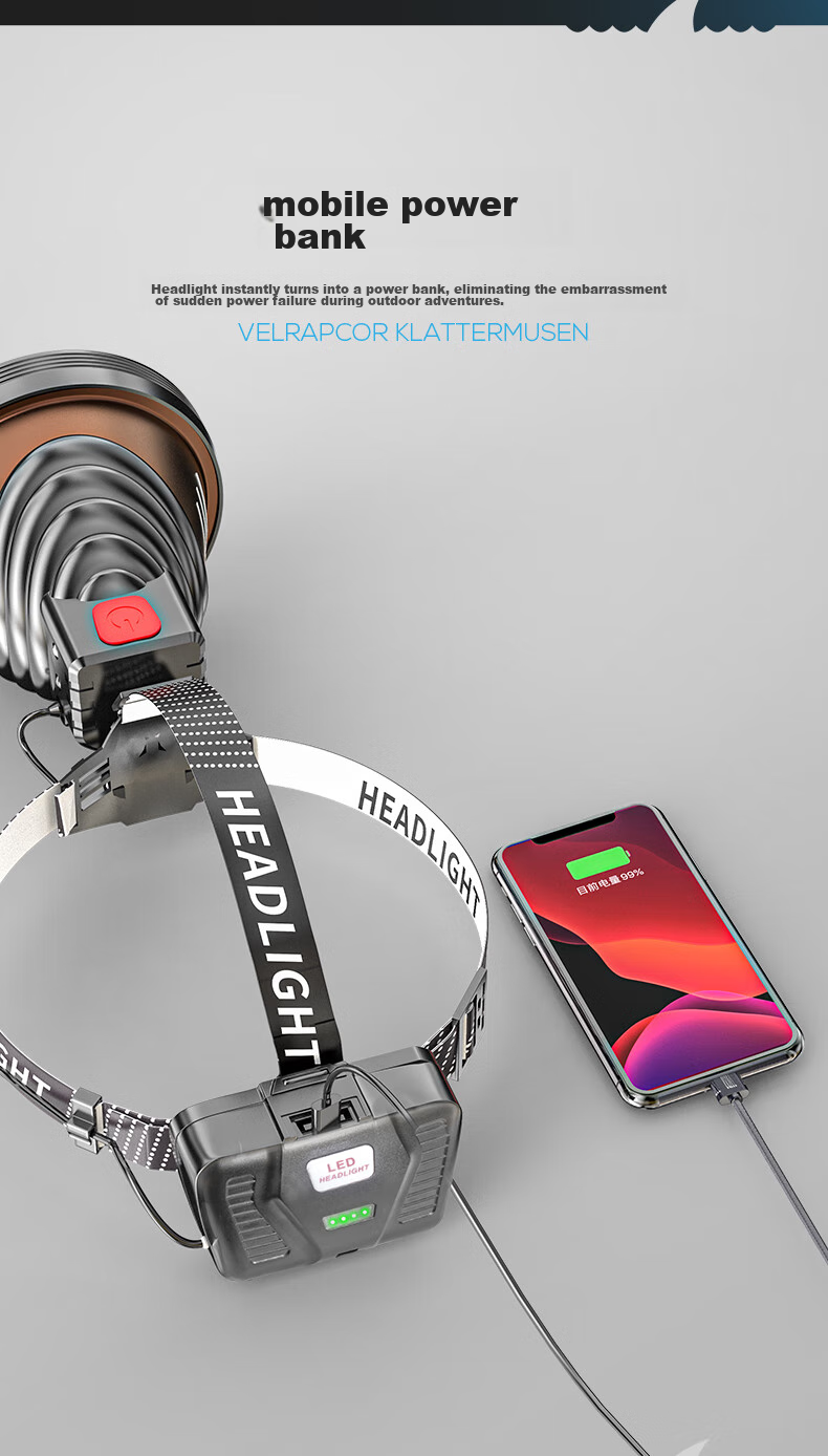 Налобный фонарь Weixiaoshsha K87 P90, светодиодный, с датчиком движения, долговечный аккумулятор, сверхъяркий дальний свет для пляжа, ночной рыбалки и подводной охоты