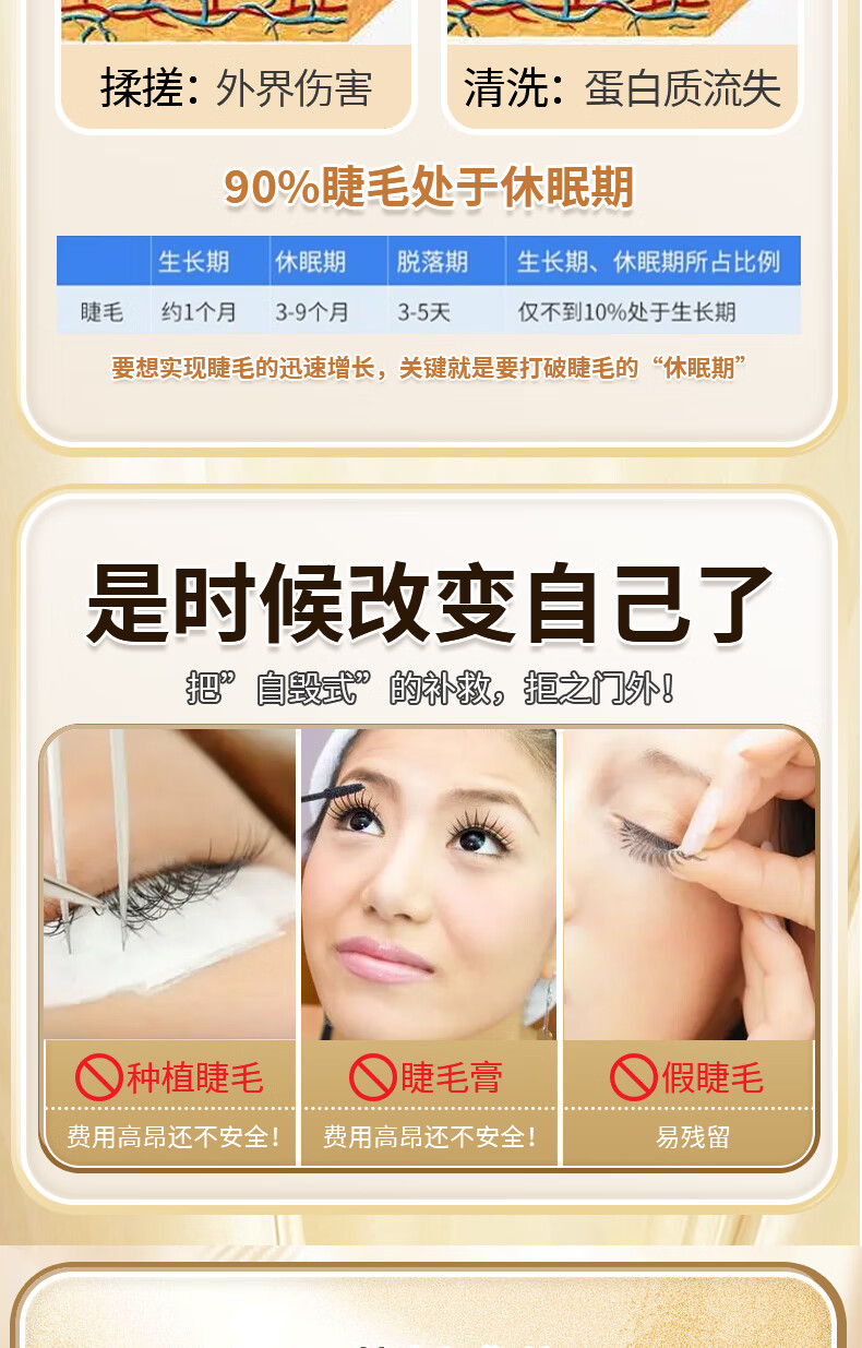 草本旋律睫毛精华液非增长打底自然浓密乌黑纤长卷翘浓眉睫毛膏3支