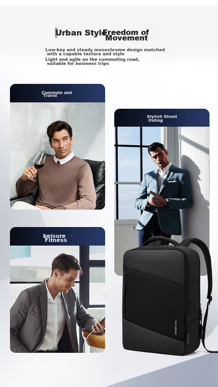 Рюкзак Samsonite для ноутбука, мужской и женский, для бизнеса и поездок, вместительный, подарок на День Святого Валентина, 16 дюймов, черный