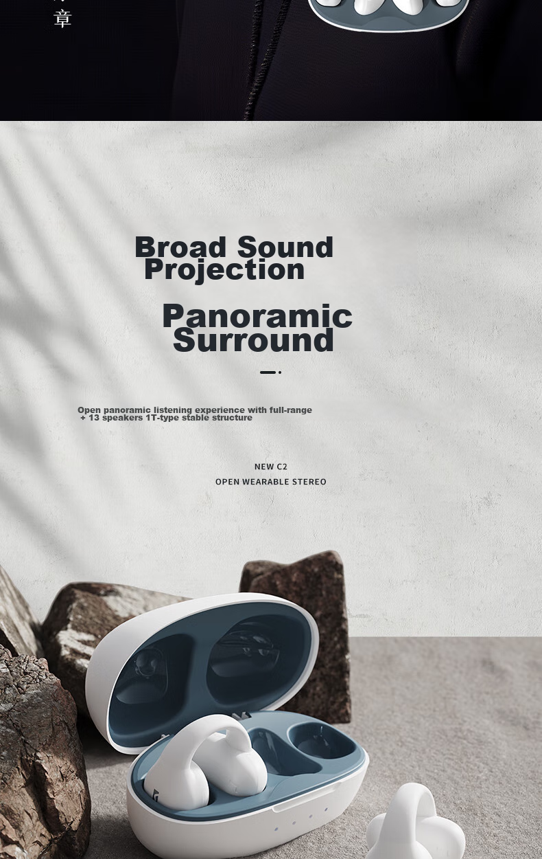 Беспроводные наушники Holy Serpent Meteorite C2 True Wireless Bluetooth, накладные, с костной проводимостью, для спорта, с шумоподавлением, совместимы с Apple и Huawei