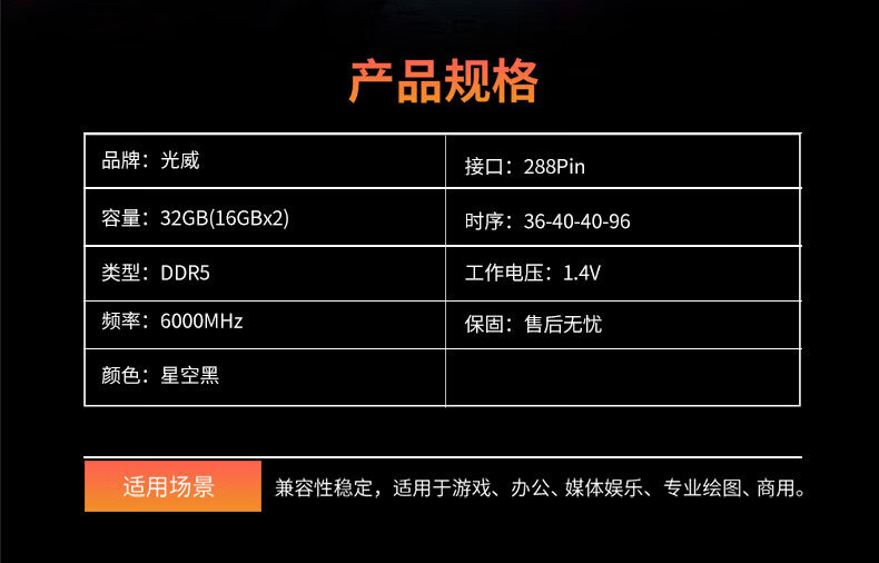 Оперативная память Gloway DDR5 32GB (2x16GB) 6000MHz CL36 Longwu-Yue