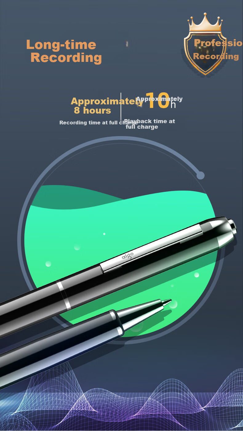 Диктофон Aigo R8822, 16GB, профессиональный, с шумоподавлением, запись одной кнопкой, устройство для заметок, обучения, интервью
