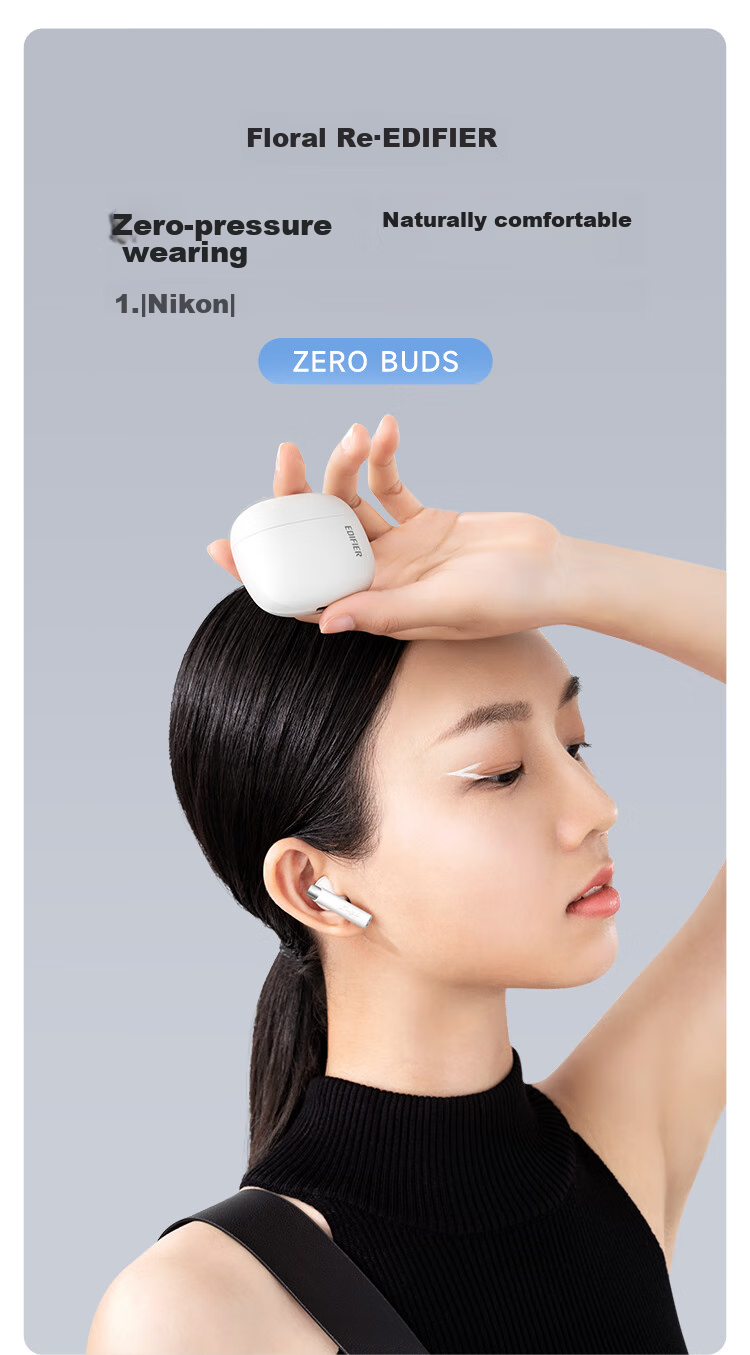 Беспроводные наушники EDIFIER Zero Buds, True Wireless, Bluetooth 5.3, полувнутриканальные, белый