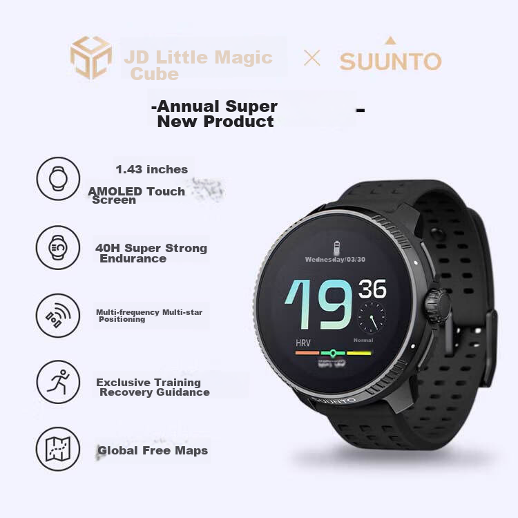 Смарт-часы SUUNTO Race Outdoor Training Wristwatch, для бега по пересеченной местности, с измерением пульса и кислорода в крови, спортивные, мужские, женские, фиолетовые