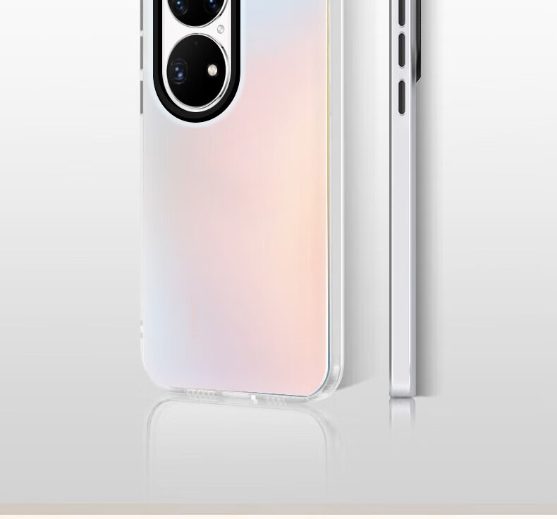 Противоударный чехол Baozou для Huawei P50 Pro, силиконовый, мягкий край, простой, лазерный градиент, матовый, жесткая задняя панель, серый