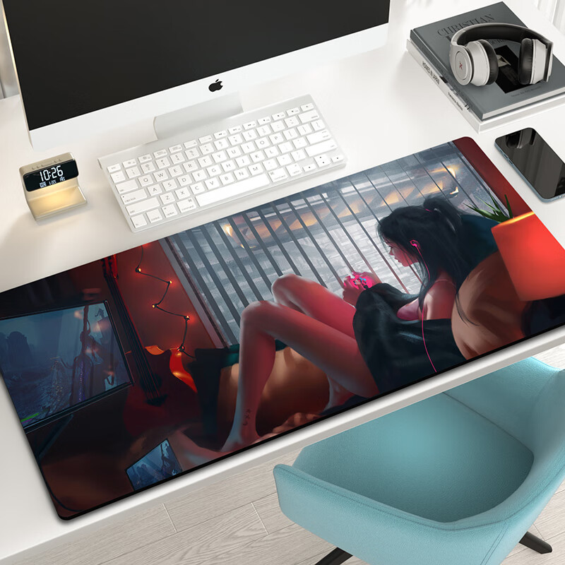 Большой игровой коврик для мыши Juyingfeng, офисный и игровой коврик для стола, нескользящий коврик для клавиатуры с точной кромкой, большой размер 800*300 мм, дизайн ночной плавающий окна