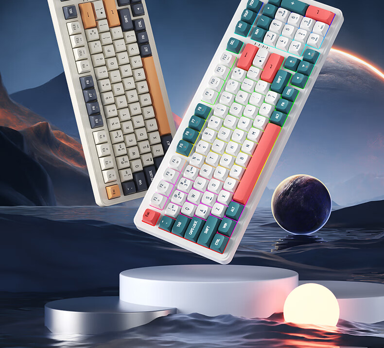 Механическая клавиатура Aigo AG98, игровая, офисная, RGB подсветка, три режима подключения, горячая замена, структура Gasket