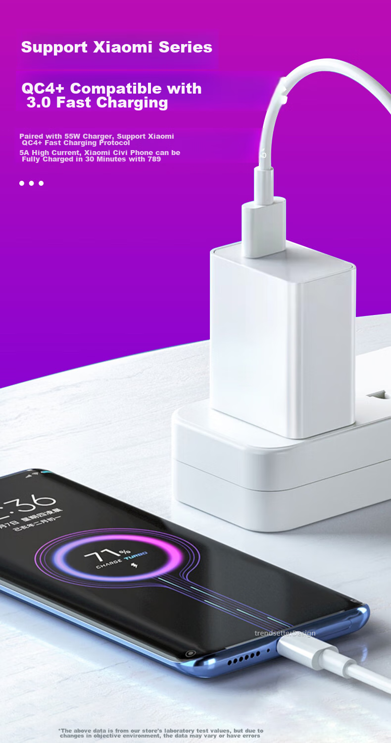 Кабель Chaofan для Huawei 5A/6A Super Fast Charging, Type-C, 1 метр, белый