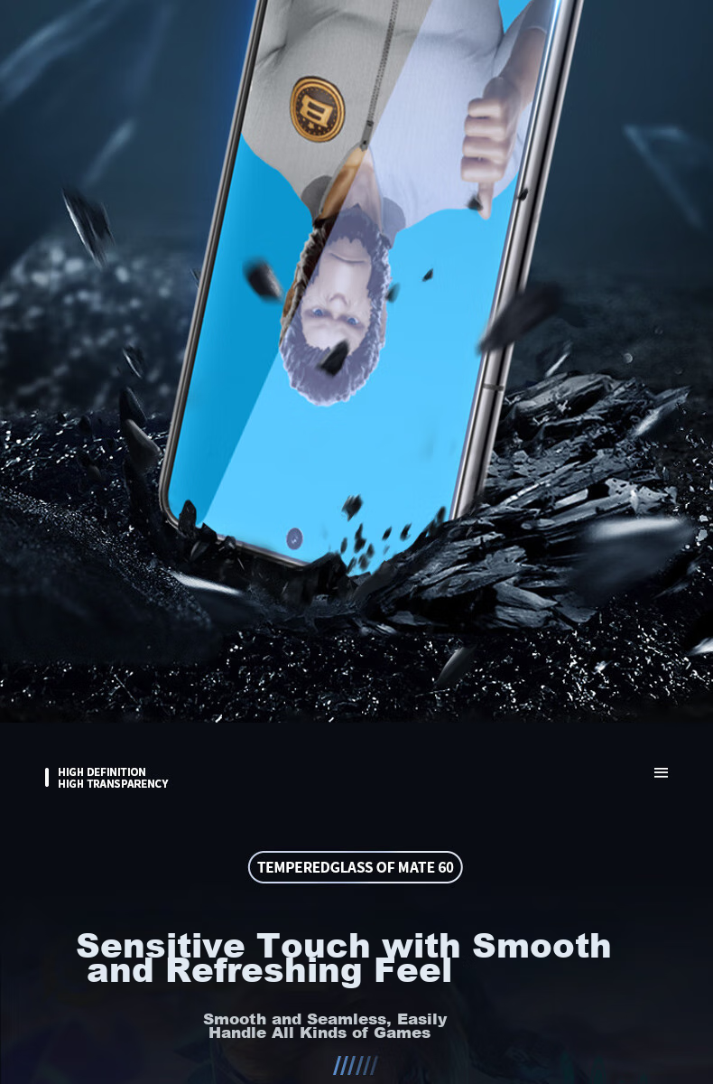 Защитное стекло Lanxingxiansheng для Huawei Mate 60, прозрачное, противоударное, защита от отпечатков пальцев