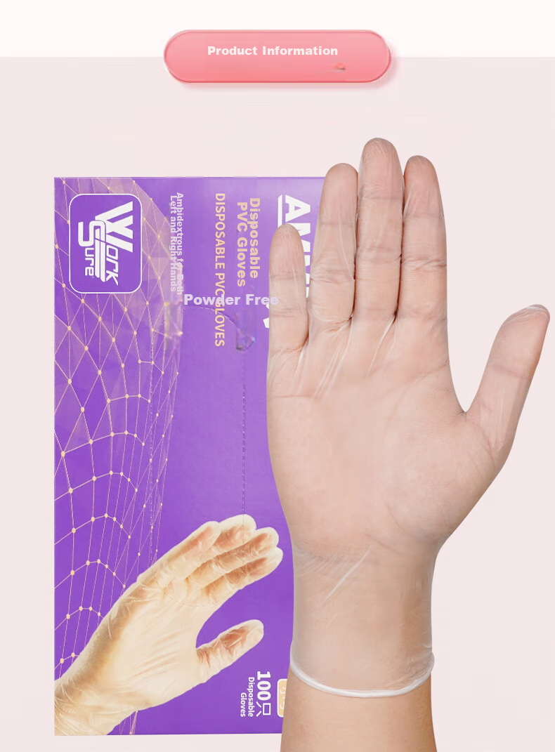 Одноразовые перчатки AMMEX из ПВХ, 100 шт., размер L, для кухни, уборки, готовки, кейтеринга, чистки, еды, выпечки