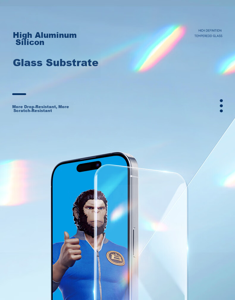 Защитное стекло Lanxingxiansheng для iPhone 16/15, полное покрытие, высокая четкость, безрамочное защитное стекло