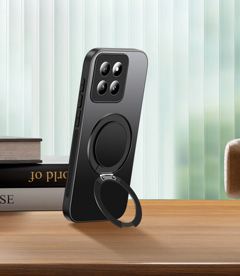 Чехол HOLDZU для Xiaomi 14 Pro, противоударный, с подставкой, матовый, серебристый