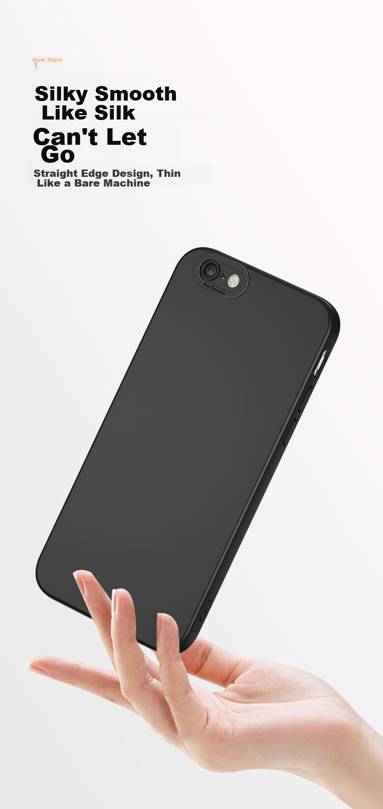 Чехол для iPhone 6S Plus/6 Plus HOLDZU Angel Eyes, силиконовый, противоударный, с полной защитой камеры, тонкий матовый чехол для мужчин и женщин - графитовый черный