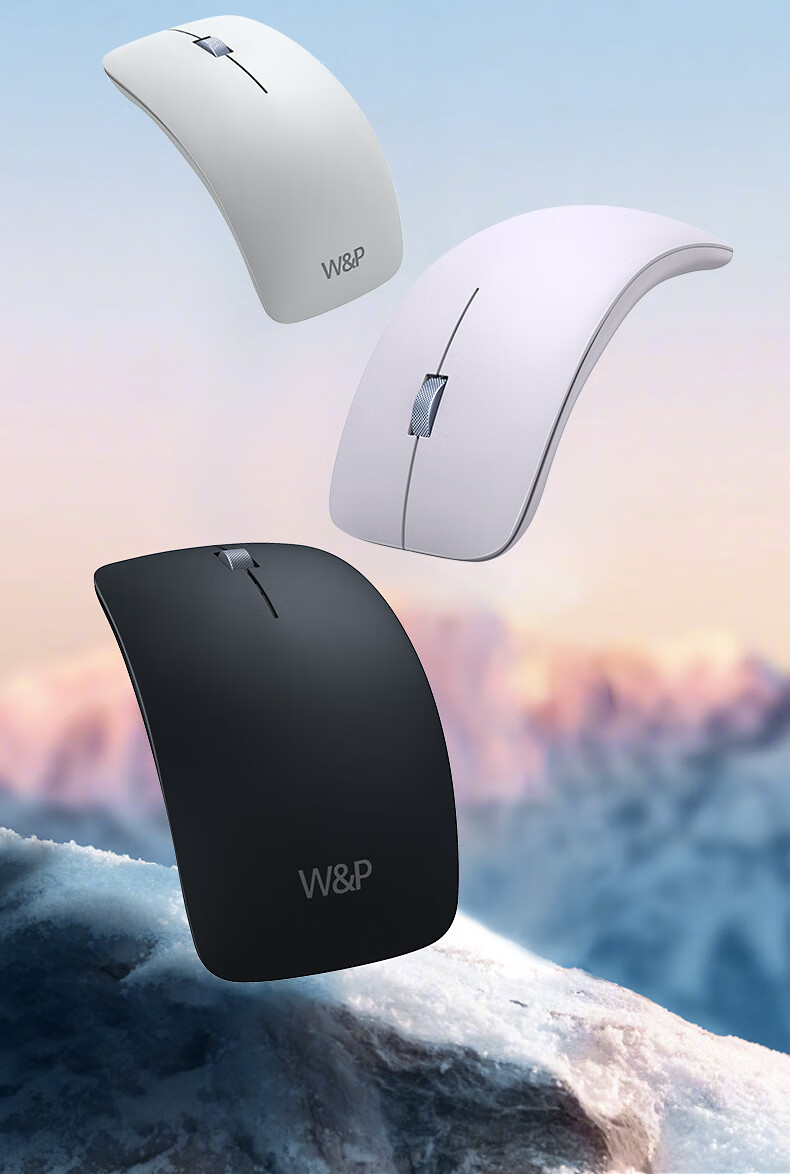 Беспроводная мышь W&P Bluetooth Tri-Mode, портативная, эргономичная, перезаряжаемая, совместимая с Apple Mac, Huawei, Microsoft