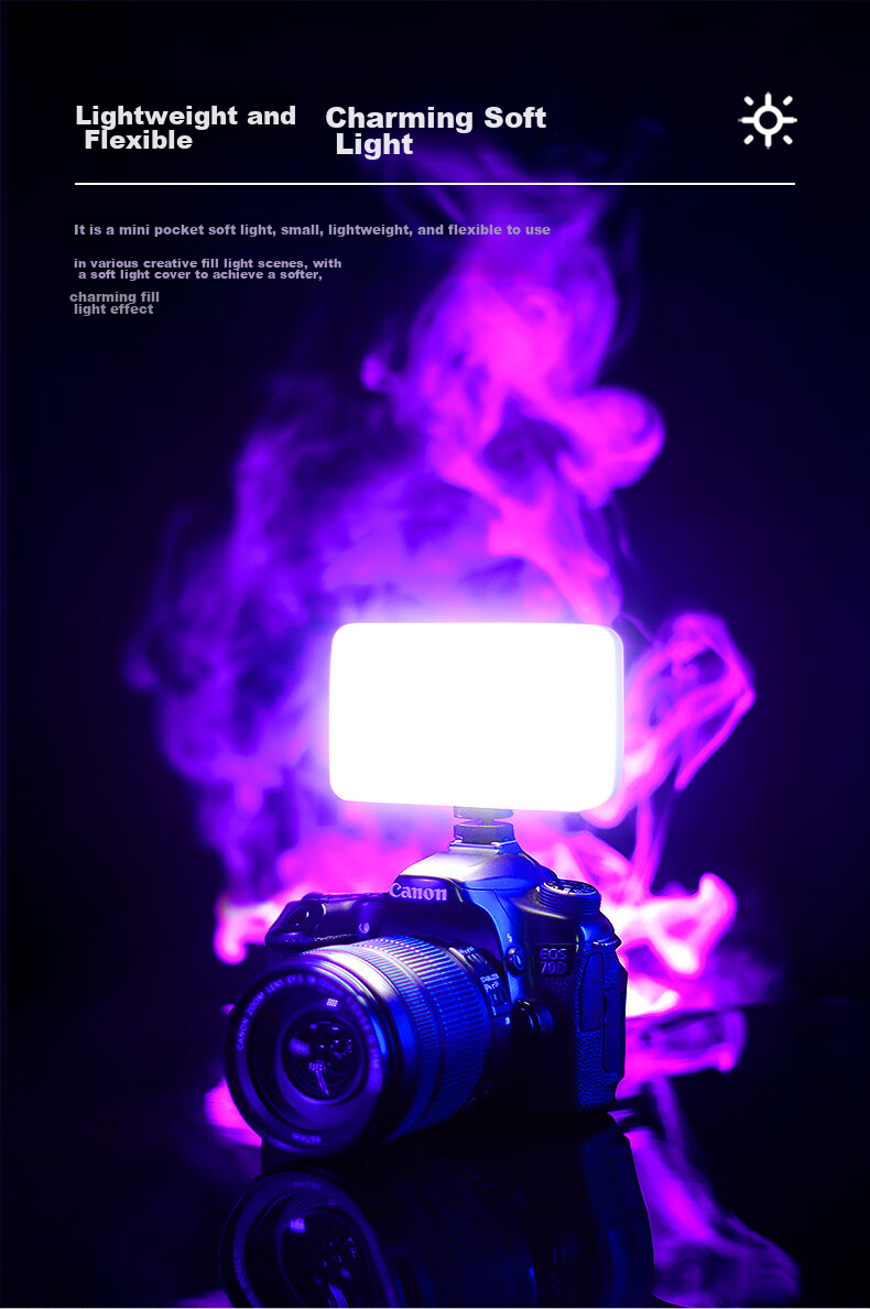 Ulanzi VL120 Мини карманный светодиодный RGB фонарь для телефона, портативный полноцветный осветитель для фотосъемки, ручной заполняющий свет для видеоблога, мягкий свет