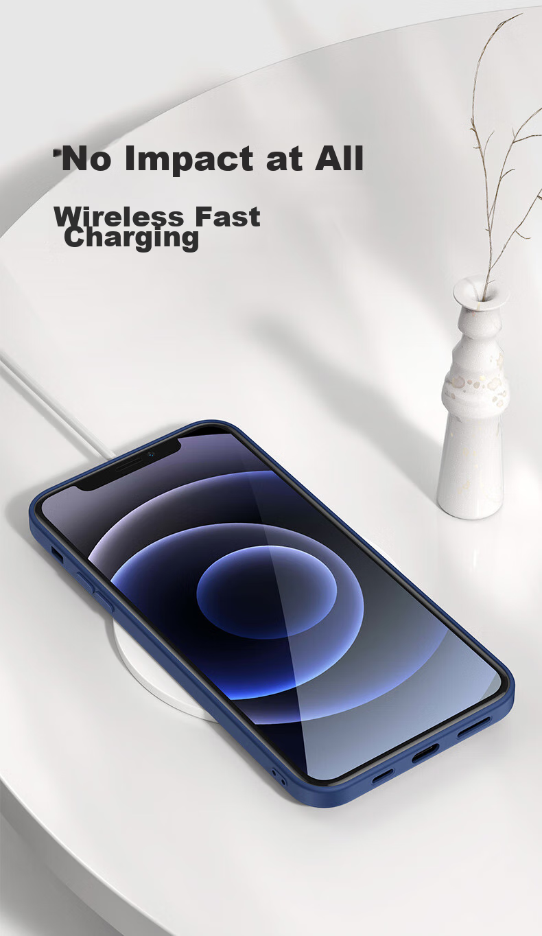 Чехол PISEN для iPhone 12, гибкий жидкий силикон, защита от падений, полный охват, черный