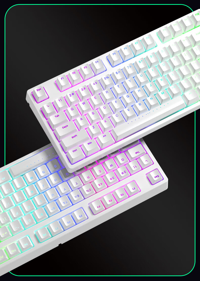 Механическая клавиатура ikbc F210, 108 клавиш, RGB подсветка, Cherry MX Brown, проводная, белая