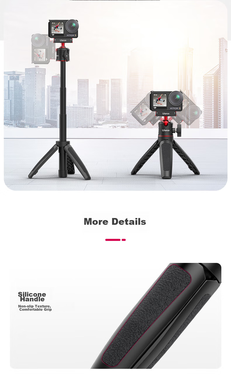 Ulanzi MT-50 Магнитный штатив для экшн-камер DJI Osmo Action 5 Pro/4/3, ручка для камеры, адаптер Osmo 360, аксессуар для студийной стойки