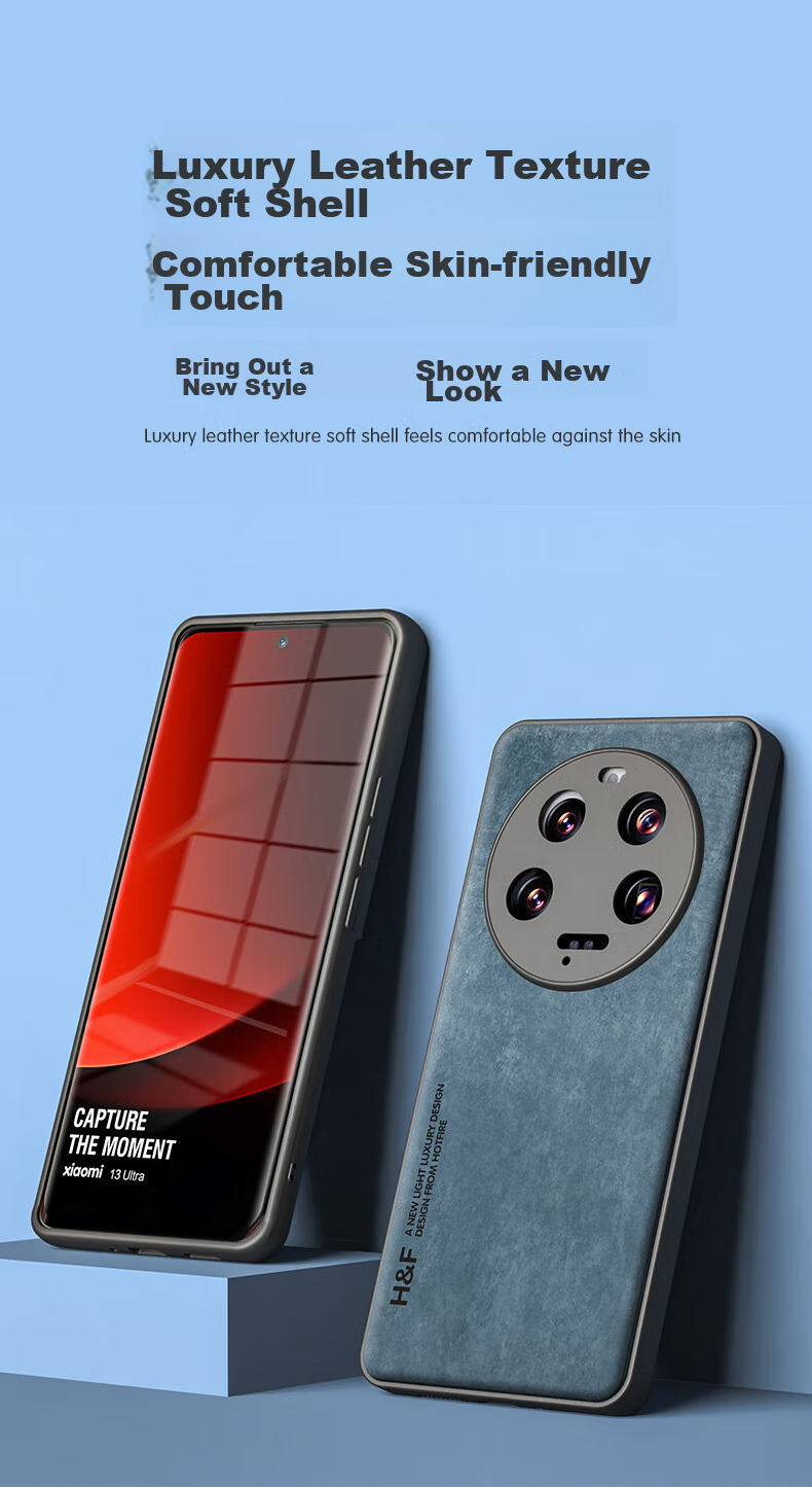 Чехол HotFire для Xiaomi 13 Ultra, кожаный, матовый, с защитой камеры, черный