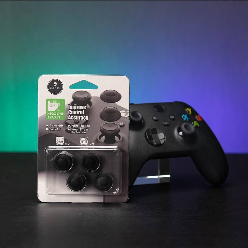 Колпачки для джойстиков Skull & Co. XBOX, 2 пары, гладкое управление, противоскользящие и защищающие от пота, защита головки джойстика от износа, черные