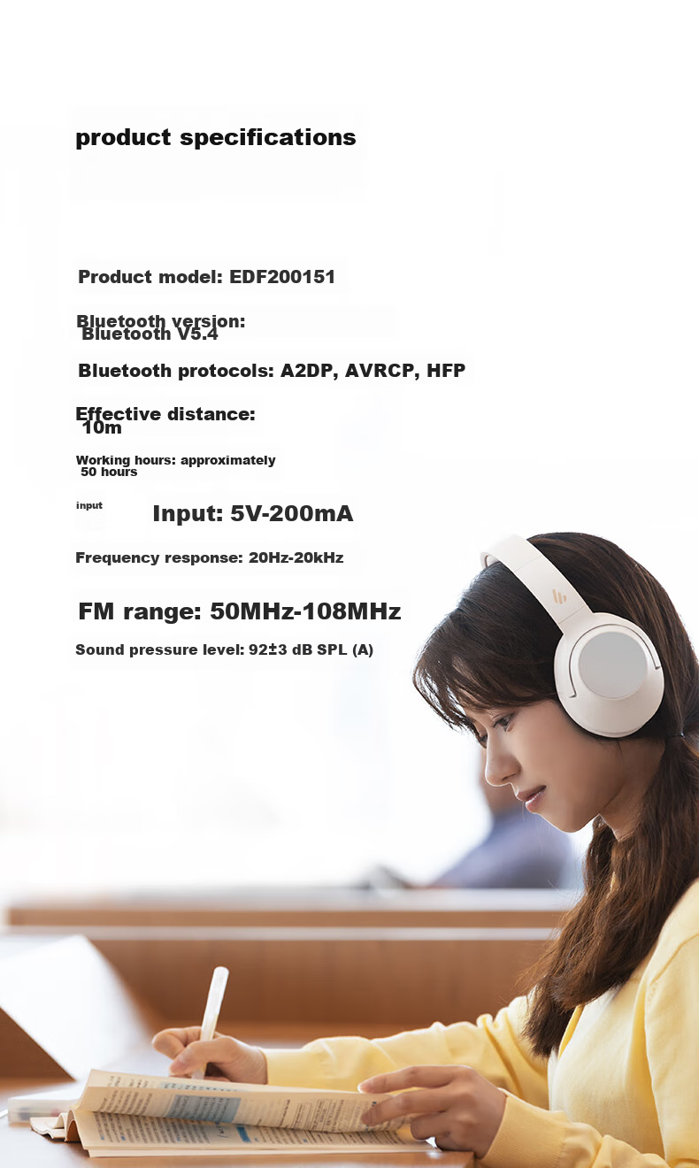 Беспроводные наушники EDIFIER K710W, накладные, Bluetooth 5.4, до 50 часов работы, черный