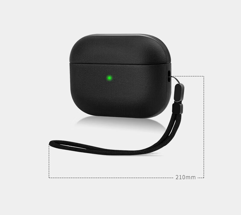 Защитный чехол Yingkaida для AirPods Pro 2, черный, кожаная текстура