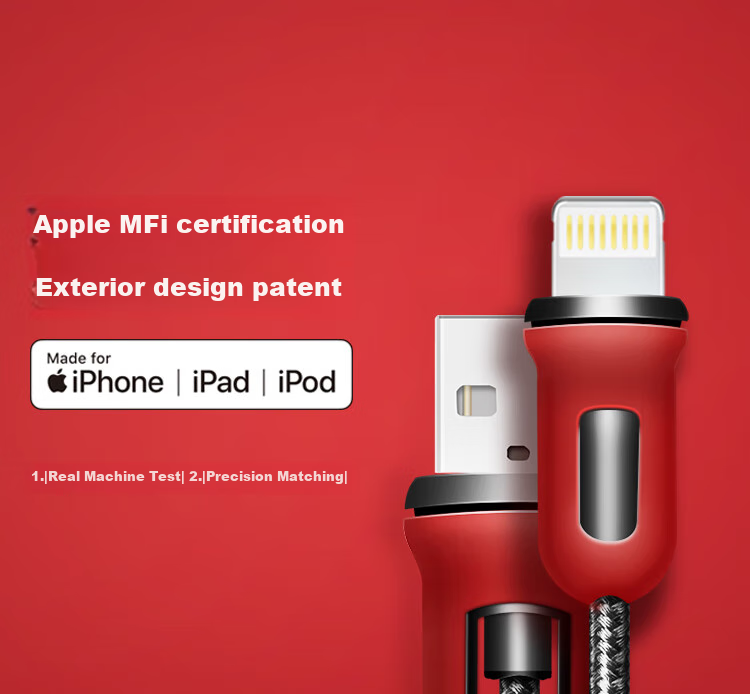 Кабель Snowkids Apple Lightning MFi, быстрая зарядка для iPhone 14/13 Pro/12/11/iPad, USB-кабель для зарядки, автомобильный USB-кабель питания, 1.2м, зеленый
