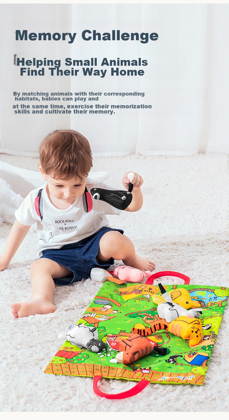 Развивающая 3D книжка-игрушка Jollybaby для малышей от 0 до 1 года, интерактивная, с сенсорными элементами и подвесками, подарочный набор