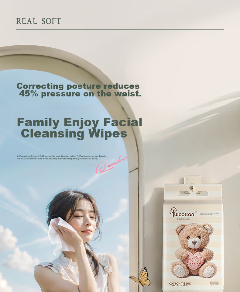 Одноразовые хлопковые полотенца FulCotton, 150 шт. в упаковке, мягкие, большие и плотные, для лица