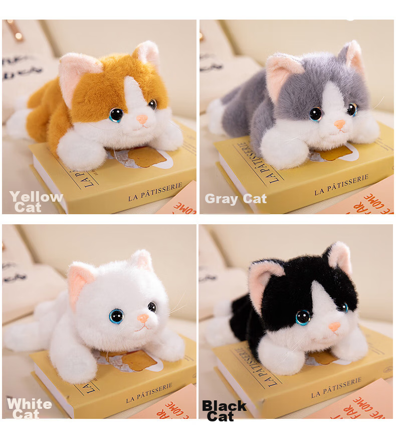 Мягкая игрушка WELTSTON "Кот", подушка, подарок на день рождения для девочек, реалистичный синий кот, 30 см