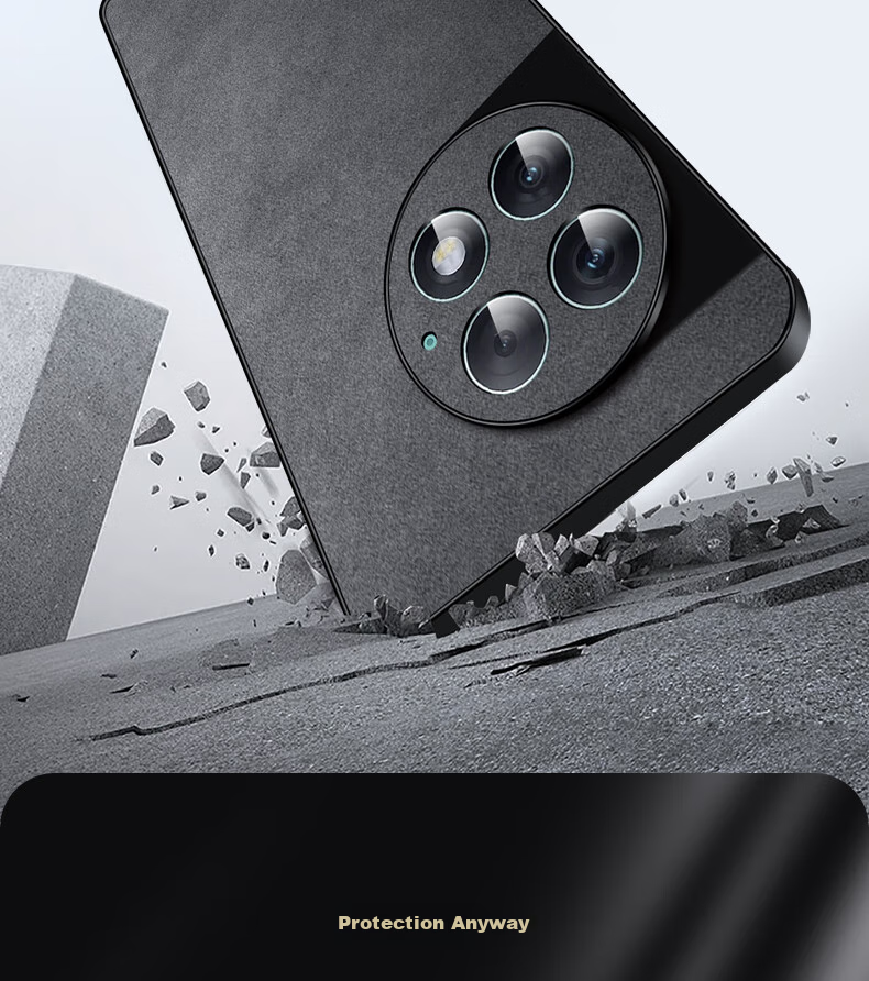 Чехол для OnePlus Ace 2 Pro Shangsu, противоударный, с защитой камеры, из натуральной кожи, черный